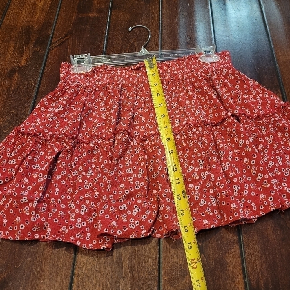 Princess Polly Pink Floral Ruffle Tier Mini Skirt Size 8 - Picture 8 of 8